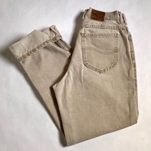 Vintage Lee Riveted Cream High Waisted Mom Jeans